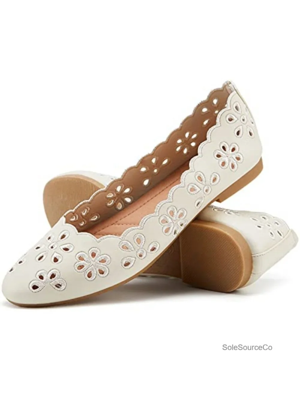 Women's Ballet Flats PU Leather Round Toe Slip on Comfortable Dress Shoes